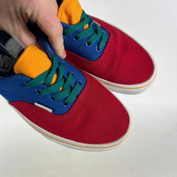 VANS Era Color Block Sneaker Women's 7 Blue Red Fabric Lace-Up Skateboard Shoes - Picture 9 of 12